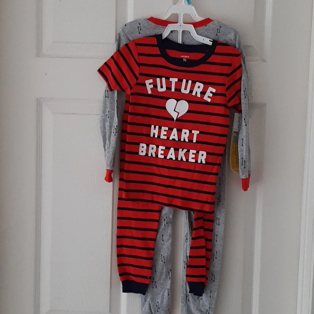 NWT 5T (3) 4 Piece Carters Pajama Sets